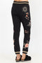 Johnny Was VIENNA FRENCH TERRY Jogger Cotton Black Floral Sweatpants Pant New