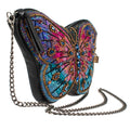 Mary Frances Jewels Crossbody Handbag Butterfly Embroidery Black Leather Bag New
