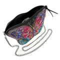 Mary Frances Jewels Crossbody Handbag Butterfly Embroidery Black Leather Bag New