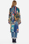 Johnny Was Hazel Kimono Long Silk Blue Multi Color XLarge Embroidery Hobo New