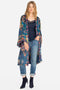 Johnny Was Hazel Kimono Long Silk Blue Multi Color XLarge Embroidery Hobo New
