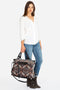 Johnny Was Molly Tote Handbag Overnight LARGE Black Denim Weekender Flower Bag NW