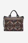 Johnny Was Molly Overnight Tote Bag Weekender Leather Handbag Purse Black NEW