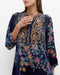 Johnny Was Bouquet Burnout Gweneth Navy Blue Dress Lined Floral Embroidery NEW