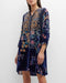 Johnny Was Bouquet Burnout Gweneth Navy Blue Dress Lined Floral Embroidery NEW