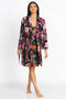 Johnny Was Sleepwear Pocca Cap Sleeve Dress Lounge Black Floral Loungewear New