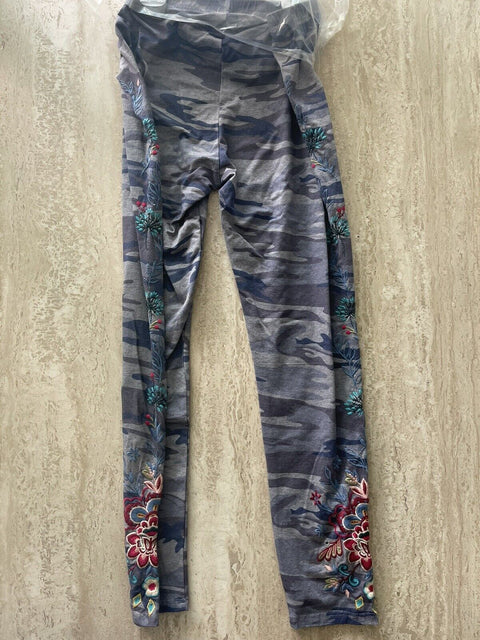Johnny Was Sicilia Knit Blouse Indigo Camo Tee Top Embroidery Plus Shirt 2X New