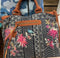 Johnny Was Viviana Dark Denim Weekender Bag Handbag Hobo Black Grey Denim New