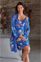 JOHNNY WAS REVIVE BLUE FLOWER SLEEP ROBE LOUNGE WEAR NEW LARGE