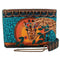 Mary Frances Looking Up Giraffe Zip Bag Beaded Handbag Floral Blue Gold Purse NEW