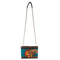 Mary Frances Looking Up Giraffe Zip Bag Beaded Handbag Floral Blue Gold Purse NEW