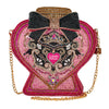 Mary Frances Love Potion Perfume Bottle Beaded Handbag Pink Black Bag Purse NEW