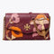 Tory Burch Kira Applique Floral Bag Brown Leather Handbag Burgundy Wine Purse NEW