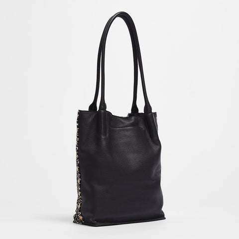 Hammitt Oliver Medium Dapple Calf Hair Purse Black Leather Bag Handbag New