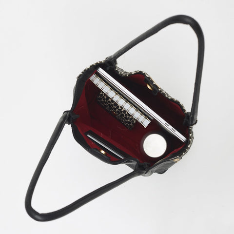 Hammitt Oliver Medium Dapple Calf Tote Purse Black White Leather Bag Handbag NEW