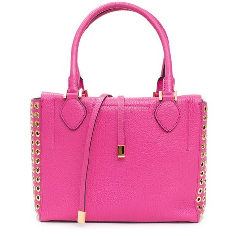 Michael Kors Collection Fuschia Pink Leather Grommet Gold Hand Bag Purse New