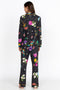 Johnny Was Zippy PJ Set Sleepwear Long Pajama Lounge Wear Black Floral XXL NEW