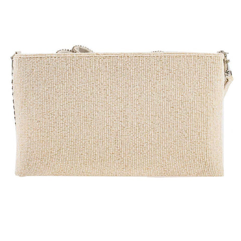 Mary Frances Cherish, Embellished 3-D Bow Crossbody Bridal Clutch White Bride Bag Handbag New