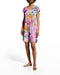 Johnny Was Goza Floral Print Cap Sleeve Dress Pink Flower XL Extra Large New