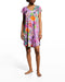 Johnny Was Goza Floral Print Cap Sleeve Dress Pink Flower XL Extra Large New