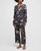Johnny Was Zippy PJ Set Sleepwear Long Pajama Lounge Wear Black Floral XXL NEW