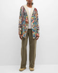 Johnny Was Floral Betzy Sherpa Jacket Beige Blue Long Sleeve Floral Top Coat New