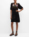 Johnny Was Celestine Velvet Puff Sleeve Floral Black Dress Flowers Embroidery NEW