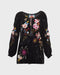 Johnny Was Floral Celestine Velvet Bishop Blouse Black Shirt Long Sleeve Top NEW