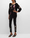 Johnny Was Floral Celestine Velvet Bishop Blouse Black Shirt Long Sleeve Top NEW
