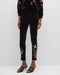 Johnny Was Leggings Valentina Stretch Velvet Legging Floral Embroidery Black Pants New