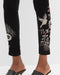 Johnny Was Leggings Valentina Stretch Velvet Legging Floral Embroidery Black Pants New