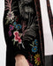 Johnny Was Tiarei Velvet Bishop Sleeve Kimono Coat Floral Embroidery Black New