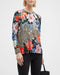 Johnny Was Ontari Long Sleeve Slim Raglan T Shirt Blue Flowers Black Top New