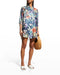 Johnny Was Sunrise Blue Flower Swim Resort PARIA SHIRT DRESS LARGE NEW