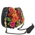 Mary Frances Pick Me Beaded Multi Floral Crossbody Black Handbag Bag New