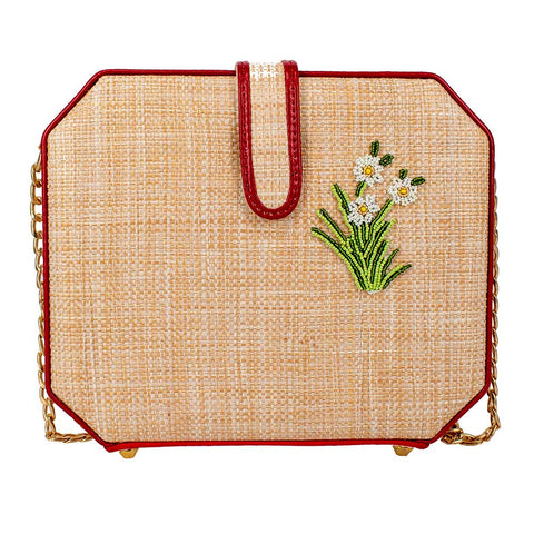 MARY FRANCES Picnic Party Crossbody Handbag RED BAG GINGHAM NEW