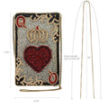 Mary Frances Queen of Hearts Card Handbag Crossbody Phone Bag Red Gold Purse NEW
