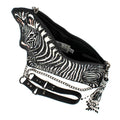 MARY FRANCES BLACK WHITE Roam Crossbody Zebra Handbag ZIP BAG NEW