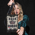 Mary Frances Rock Queen Mini Beaded Leather Crossbody Handbag Black Bag New