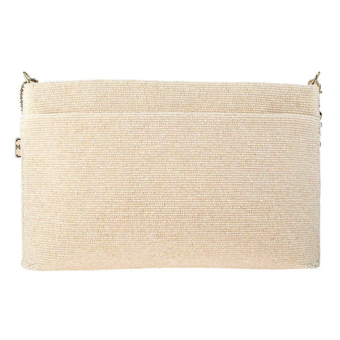 Mary Frances Roses Are Red Crossbody Clutch Handbag Embroidery Beige Bag New