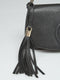Gucci Soho Interlocking GG Black Leather Gold Chain Flap Shoulder Bag Purse New