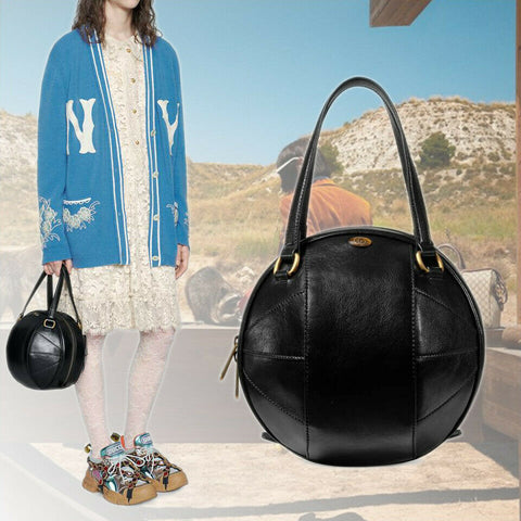 Gucci Puma Lux Energy Black Ball Zip Large Gold Round Basketball Handbag New