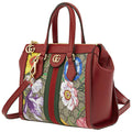 Gucci Ophidia Red Flora Small Tote GG Leather Canvas Flower Handbag Bag Italy NW