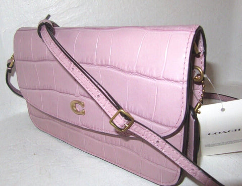 COACH Embossed Croc Hayden Crossbody Ice Purple Leather Handbag Bag C8941 New
