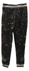 Johnny Was Pants Celestine French Terry Jogger Space Black Pant White Stars NEW