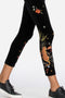 Johnny Was KEONE VELVET LEGGING Embroidery Elastic Waist Pants BLACK NEW