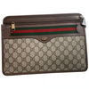 Gucci Ophidia Red Zip Large Clutch Handbag Italy Leather Men Pouch Bag NEW