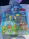 Anca Barbu Satchel XL Handle BLUE Van Gogh Room Leather Bag Handbag New