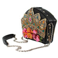 Mary Frances Princess Crossbody Crown Black Flower Jewelry Handbag NEW