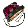 Mary Frances Frida Kahlo Artisan Crossbody Floral Bird Black Handbag Bag New